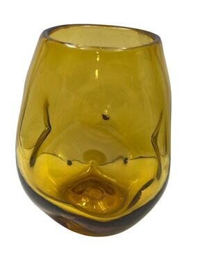 Amber Handblown Glass Vase With Unique Organic Design & Smooth Finish 72L